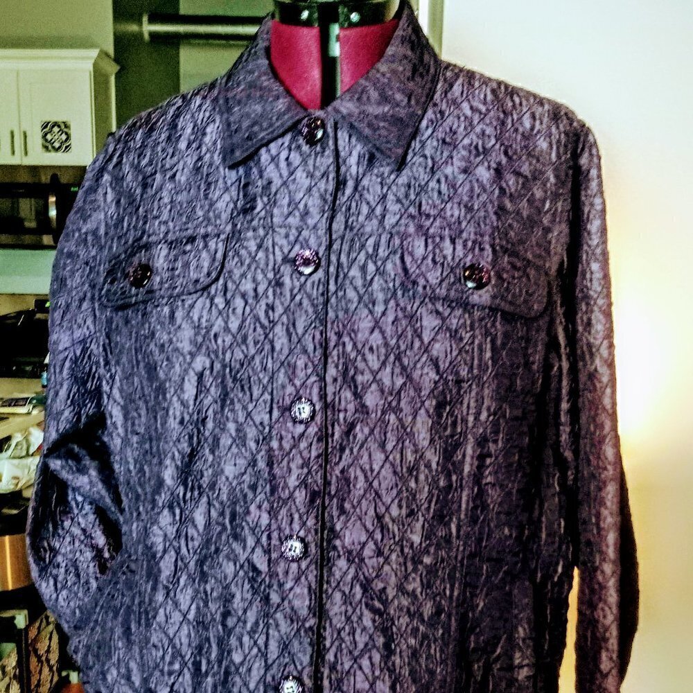 Coldwater Creek Deep Purple Textured Jacket